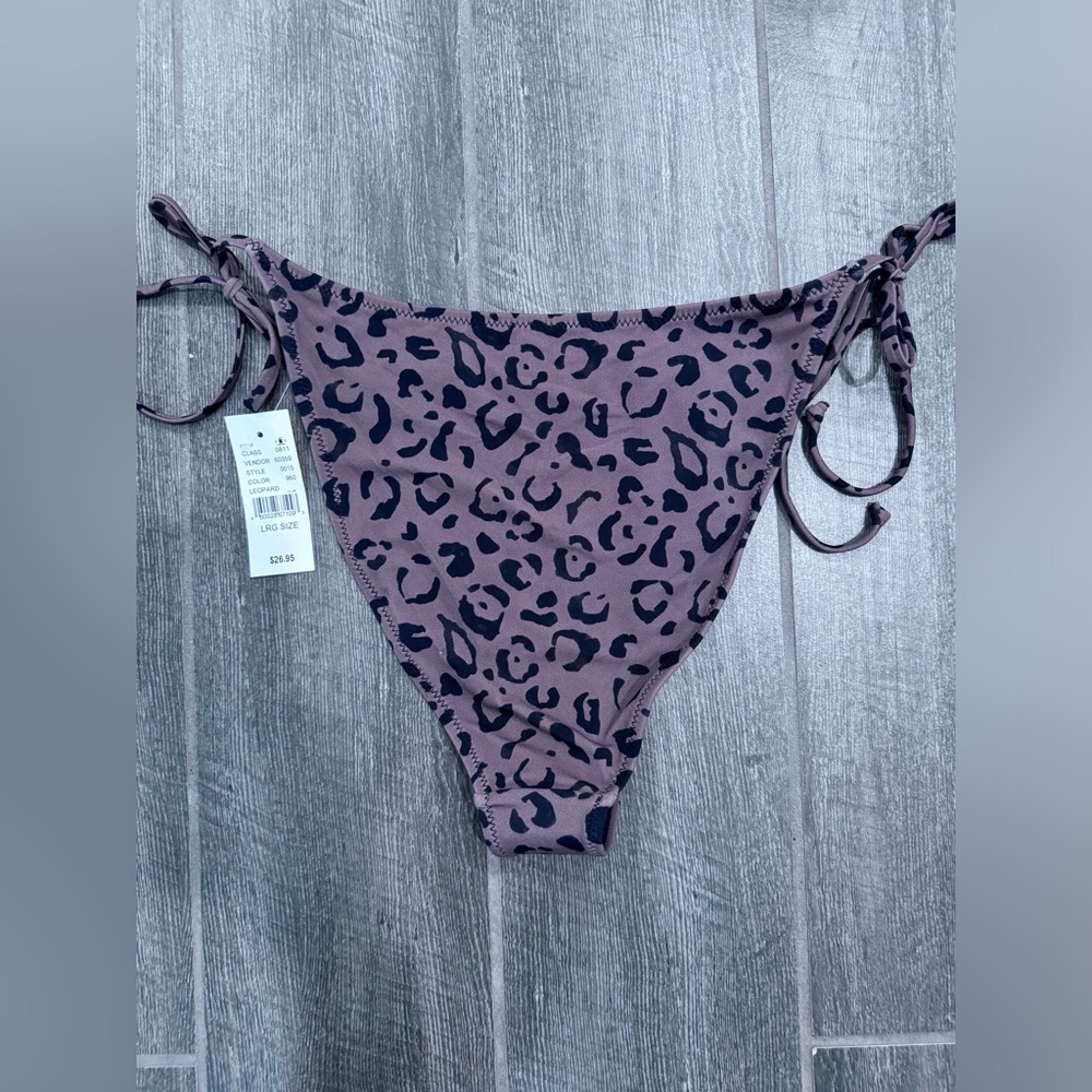 NWT PacSun Leopard Jasmin High Cut Side Tie Bikini Bottom Size‎ Large - Picture 5 of 6